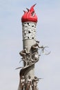 Olympic torch statue at Duoba National Sports Training Base, China